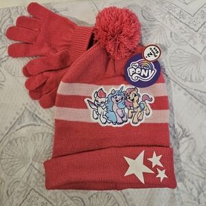 2/$20 My Little Pony 2 Pc Pom Hat & Glove Set